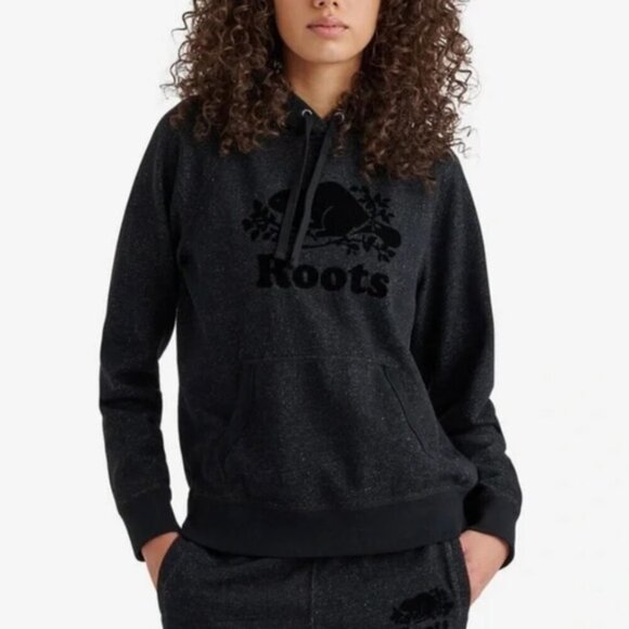 Roots Original Kanga Hoodie Black Pepper Hoodie Size Large - Picture 1 of 7
